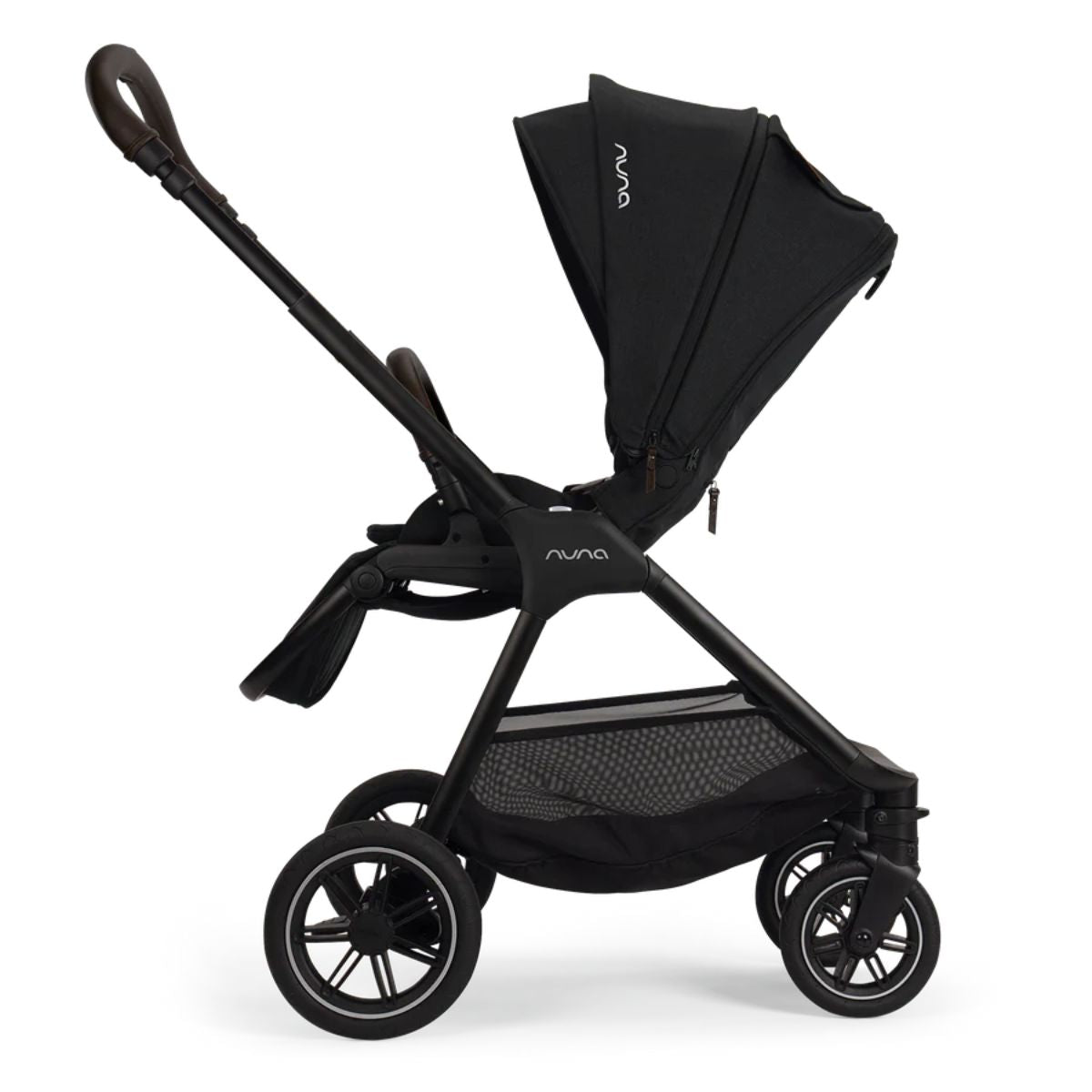 Nuna TRIV Next Stroller w/ Magnetic Buckle - Caviar/Chocolate on Luna Baby Store Miami