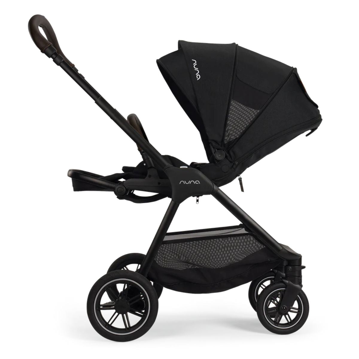 Nuna TRIV Next Stroller w/ Magnetic Buckle - Caviar/Chocolate on Luna Baby Store Miami