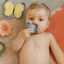 Olí & Carol Mini Teether - Blue The Butterfly on Luna Baby Store Miami