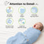 KeaBabies 3pk Soothe Baby Swaddles 0-3 Months, Sleep Sack for Newborns ABC Land Cloud