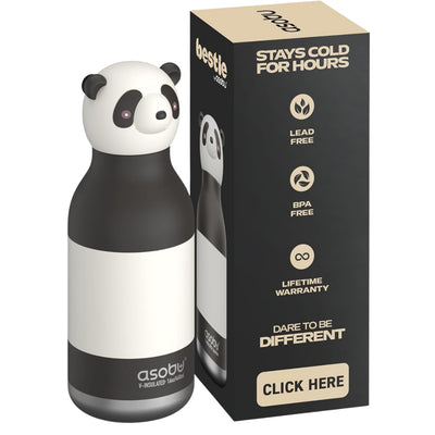 Asobu - Stainless Steel Bottle Silicone Head Panda