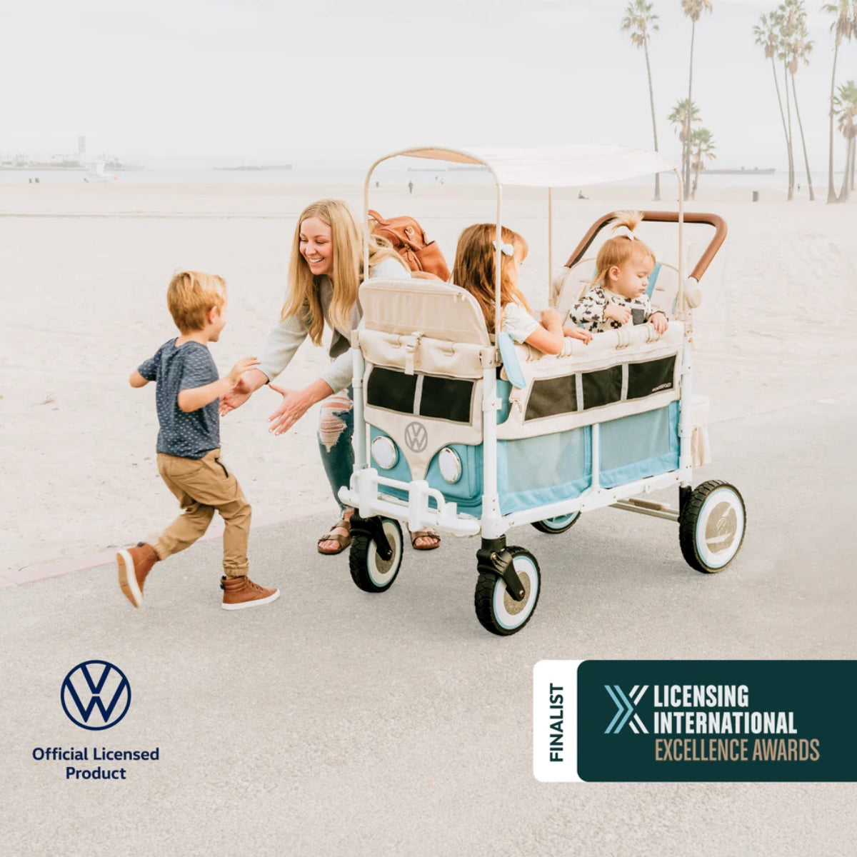 Wonderfold VW4 Edition Quad Stroller in Bondi Blue