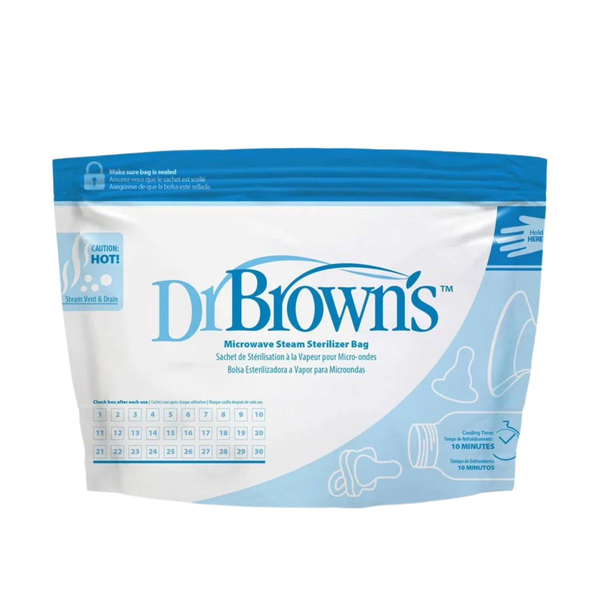 Sacos esterilizadores a vapor para micro-ondas Dr. Brown's, pacote com 5