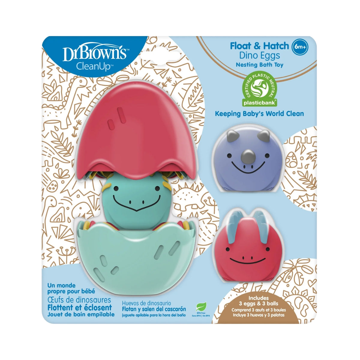 Dr. Brown's™ CleanUp™ Ovos de dinossauro flutuantes e chocáveis