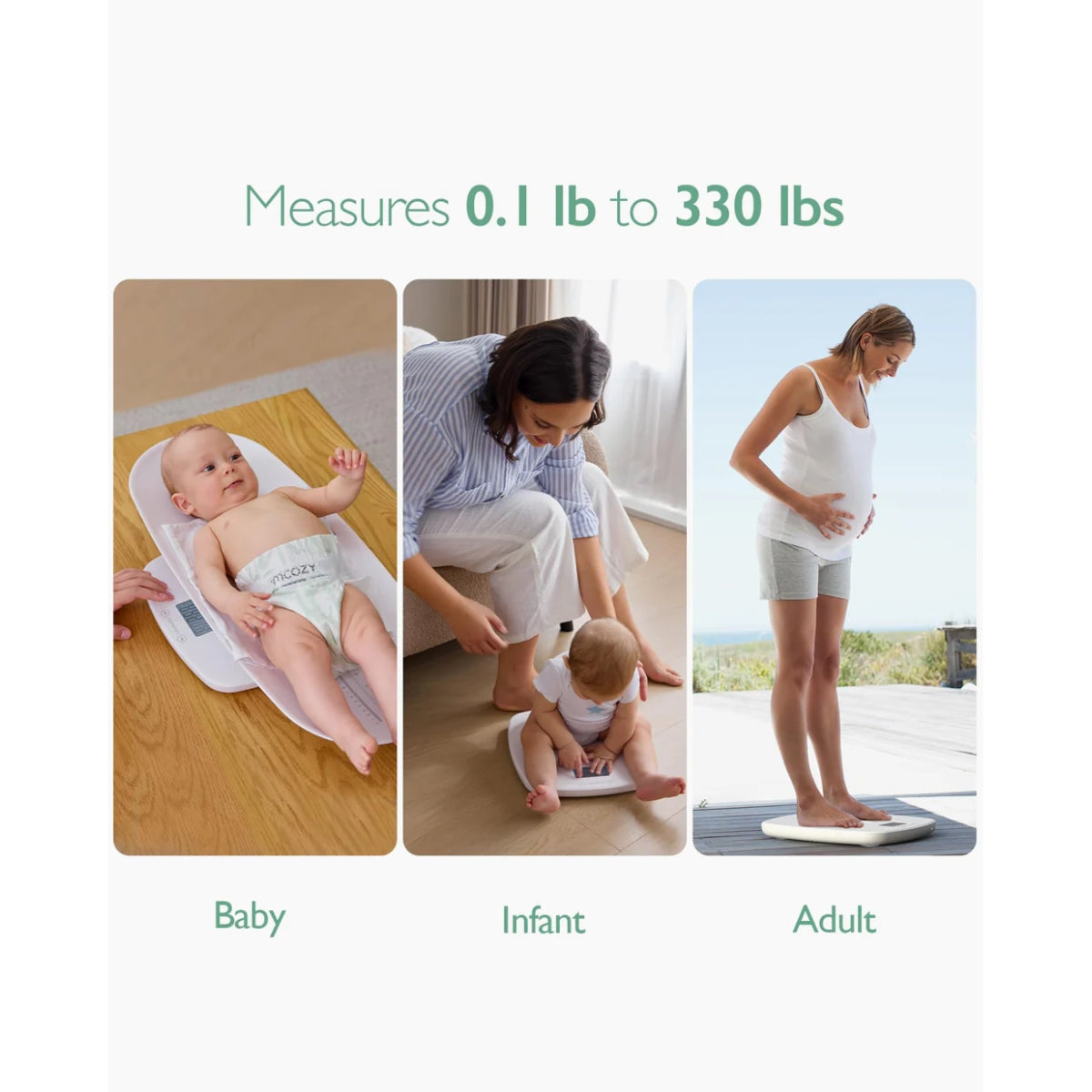 Balança multifuncional para bebês Momcozy, medição de peso e altura