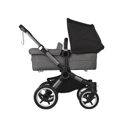 Carrinho de bebê duplo Bugaboo Donkey 5 - Midnight Black Canopy/Grey Melange /Graphite Chassis