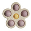 Brinquedo Para Prensar Mushie Flores Soft Lilac/ Daffodil/ Ivory