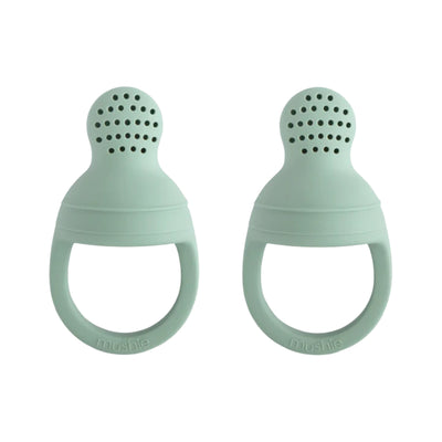 Alimentador Infantil de Silicone Mushie 2 Peças Cambrigde Blue
