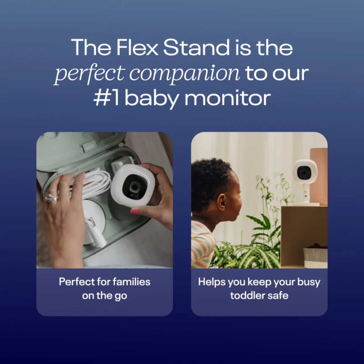 Monitor de bebê inteligente Nanit Pro e suporte flexível - Branco on Luna Baby Store Miami