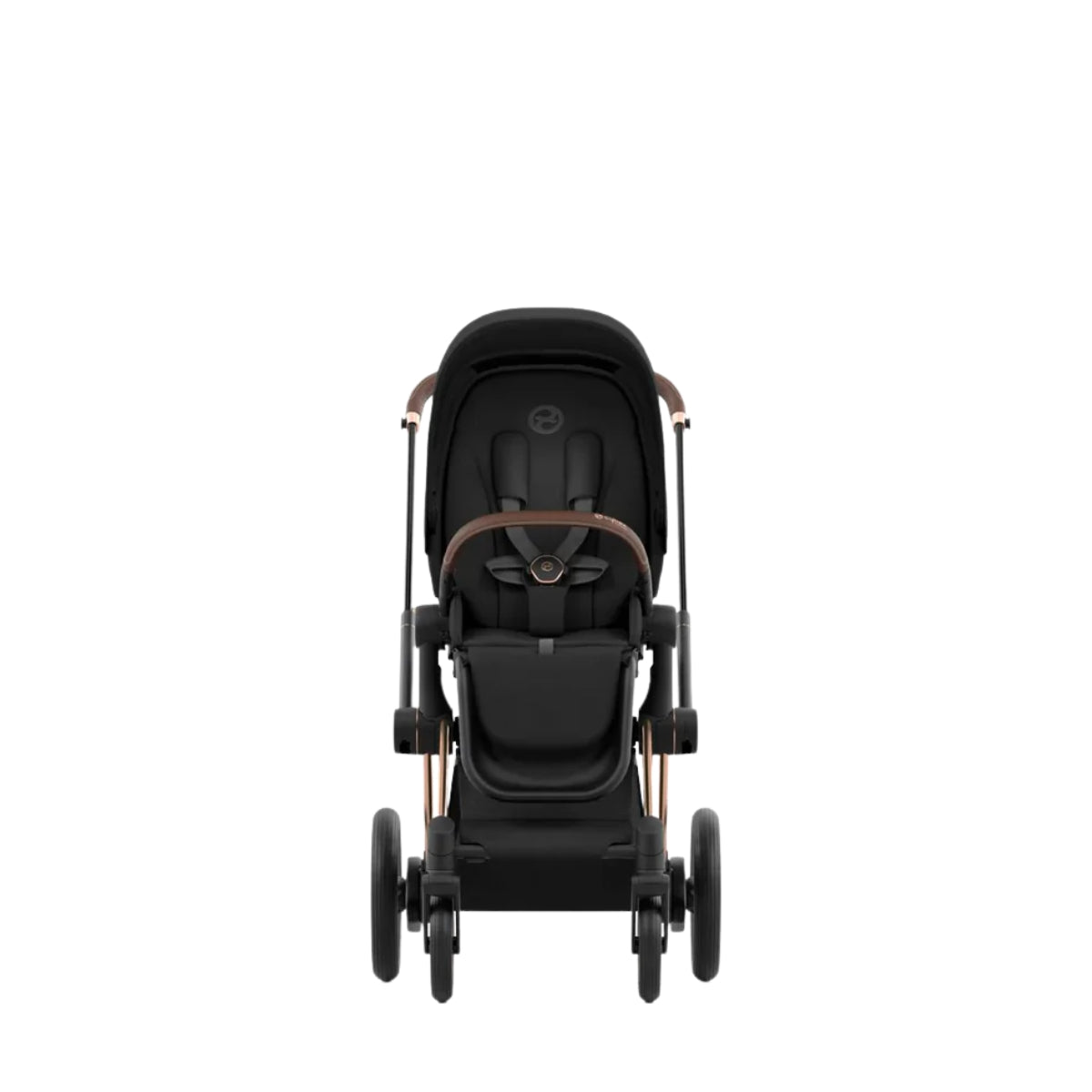 Carrinho de Bebê Cybex E-Priam 2 - Estrutura em Rose Gold/Brown e Assento Sepia Black 