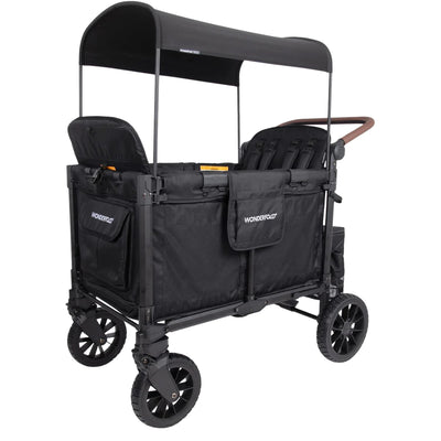 Carrinho de bebê WonderFold W4 Luxe Pro (4 lugares) - Jet Black