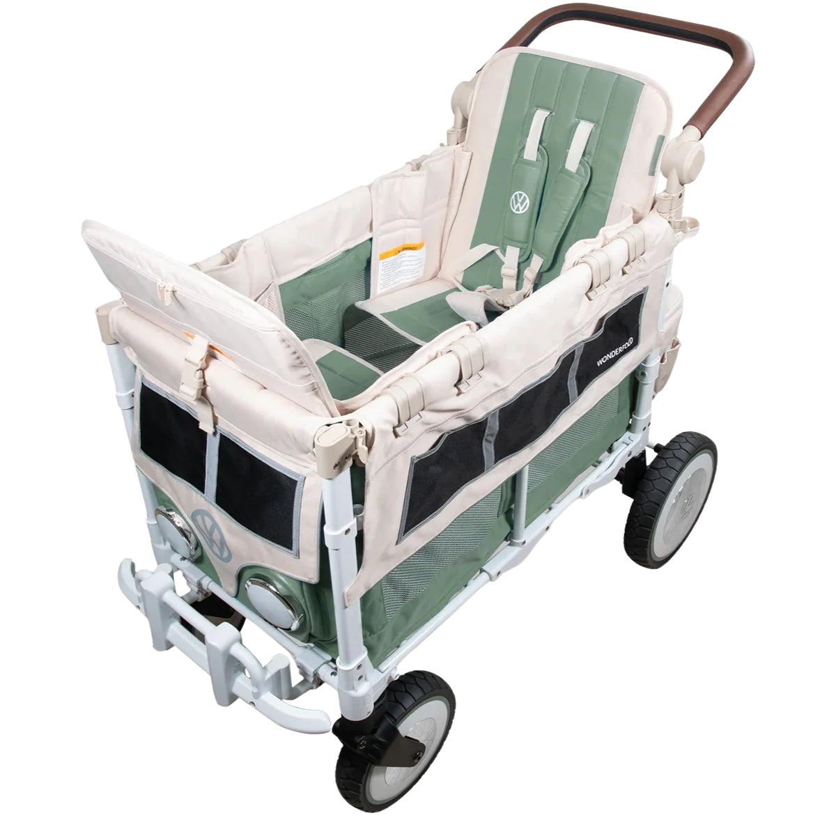 Carrinho de bebê WonderFold VW2 Volkswagon Double (2 lugares) - Verde Sálvia