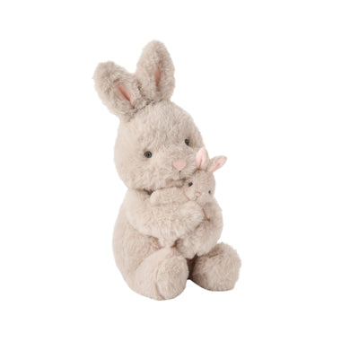 Conjunto de pelúcia elegante Baby Mama + Baby Bunny