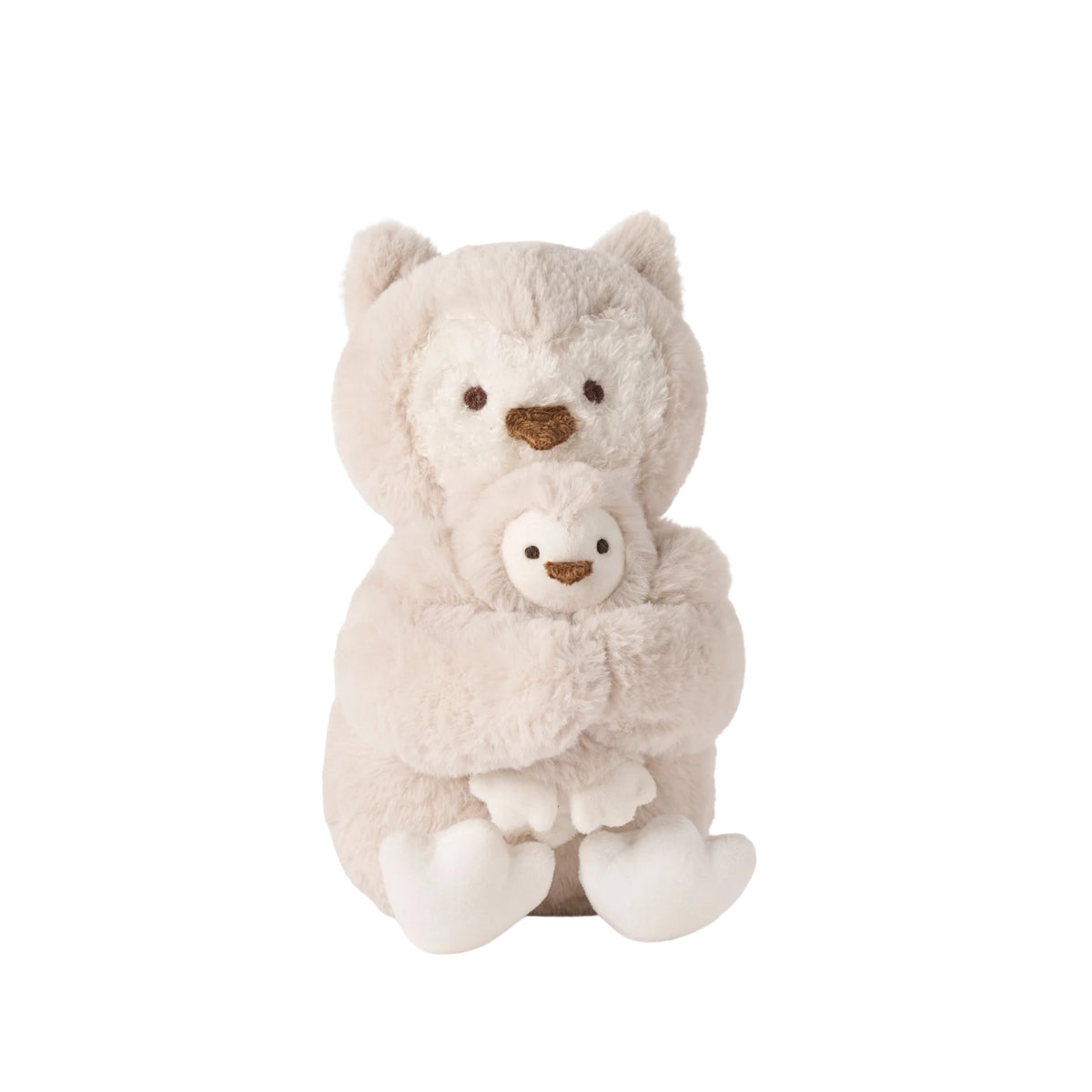 Conjunto de pelúcia elegante Baby Mama + Baby Owl