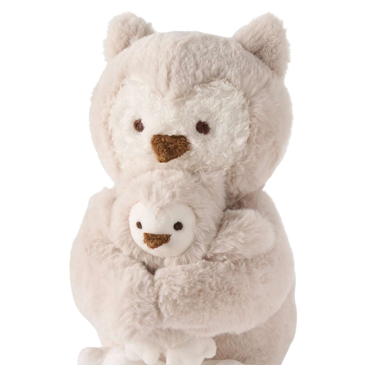 Conjunto de pelúcia elegante Baby Mama + Baby Owl