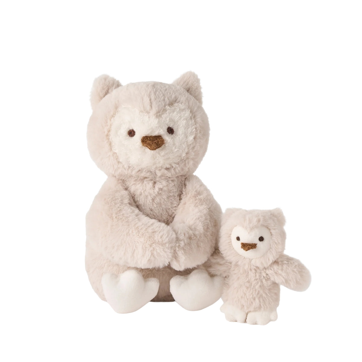 Conjunto de pelúcia elegante Baby Mama + Baby Owl