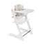 Cadeira alta Stokke Tripp Trapp - Branca com almofada e bandeja Silver Star