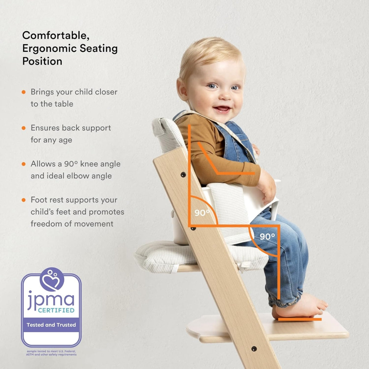 Cadeira alta Stokke Tripp Trapp - Branca com almofada e bandeja Silver Star