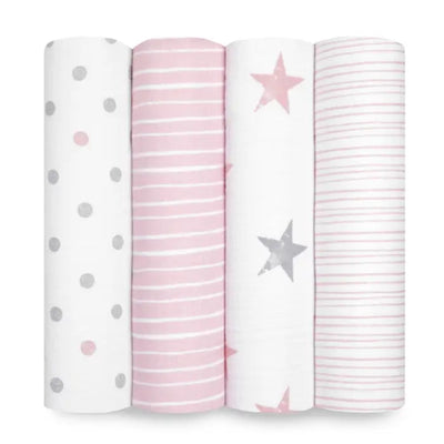 Aden + Anais - 4 Pk Muslin Swaddles, Doll