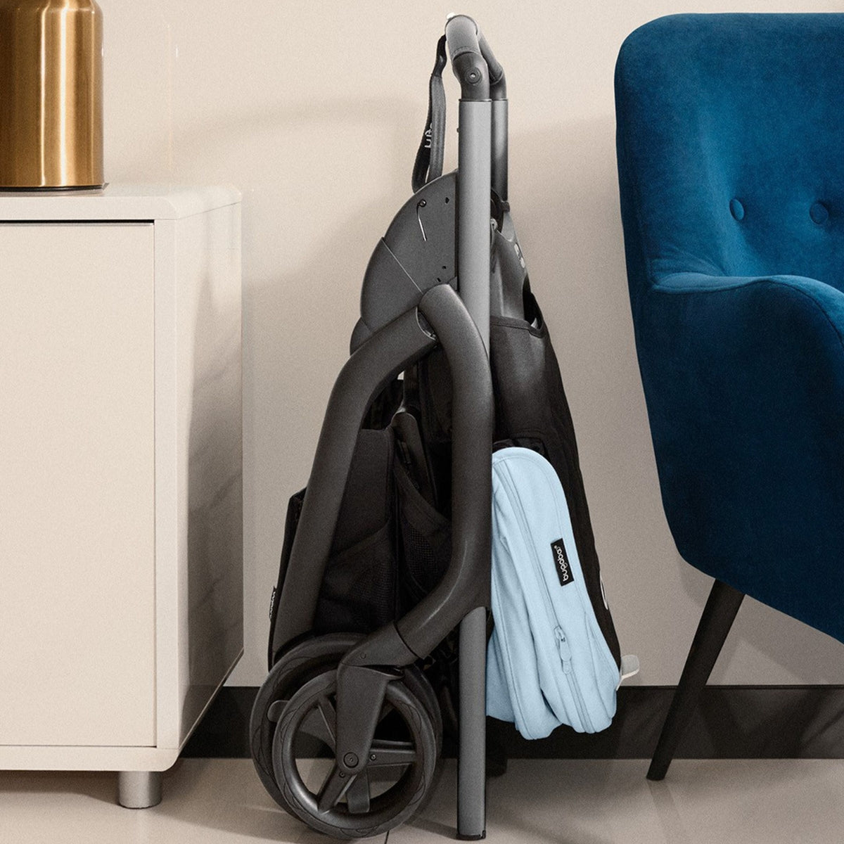Bugaboo Dragonfly Berço e Assento Para Carrinho - Black/Black/Canopy Grey Melange