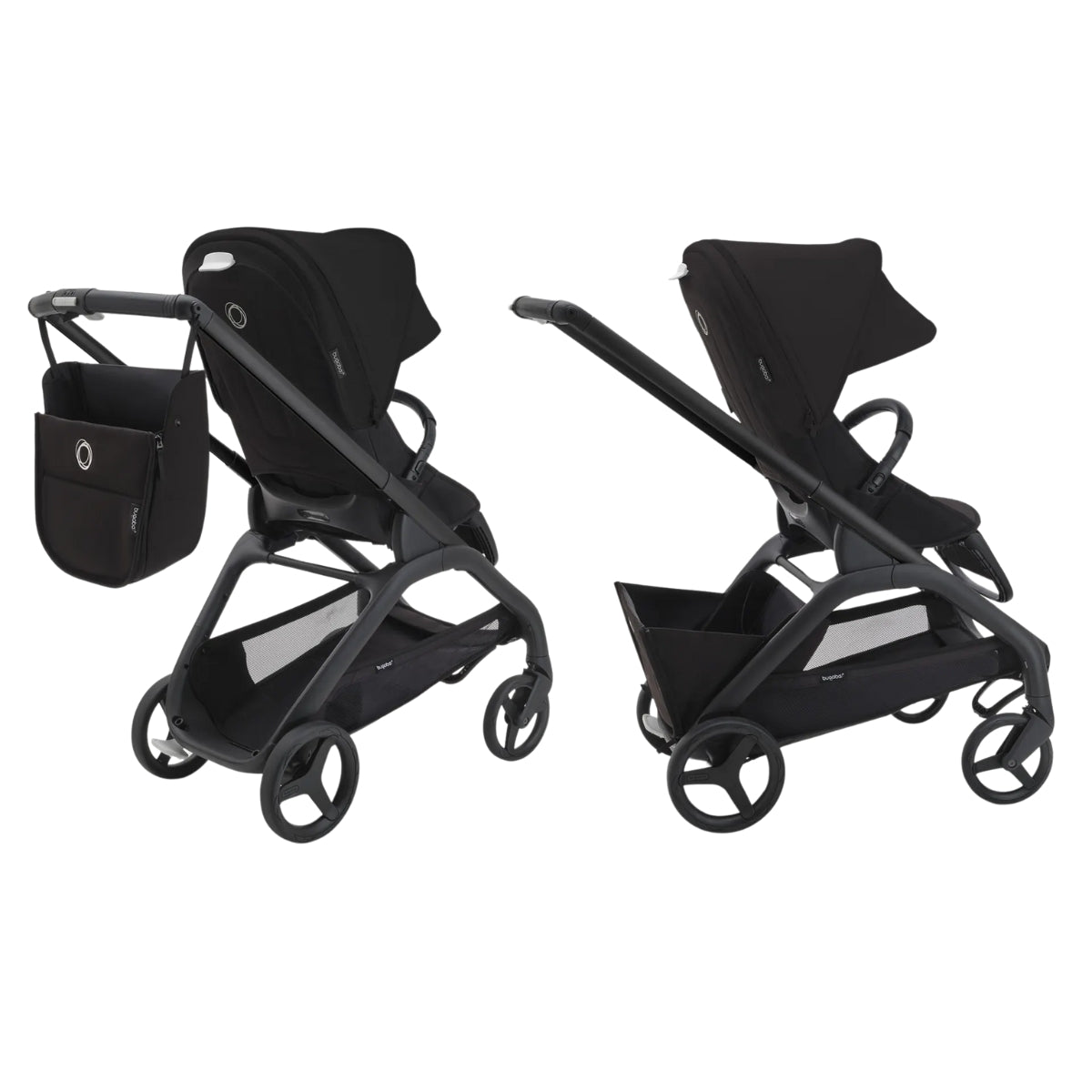 Bugaboo Dragonfly Berço e Assento Para Carrinho - Black/Black/Canopy Grey Melange