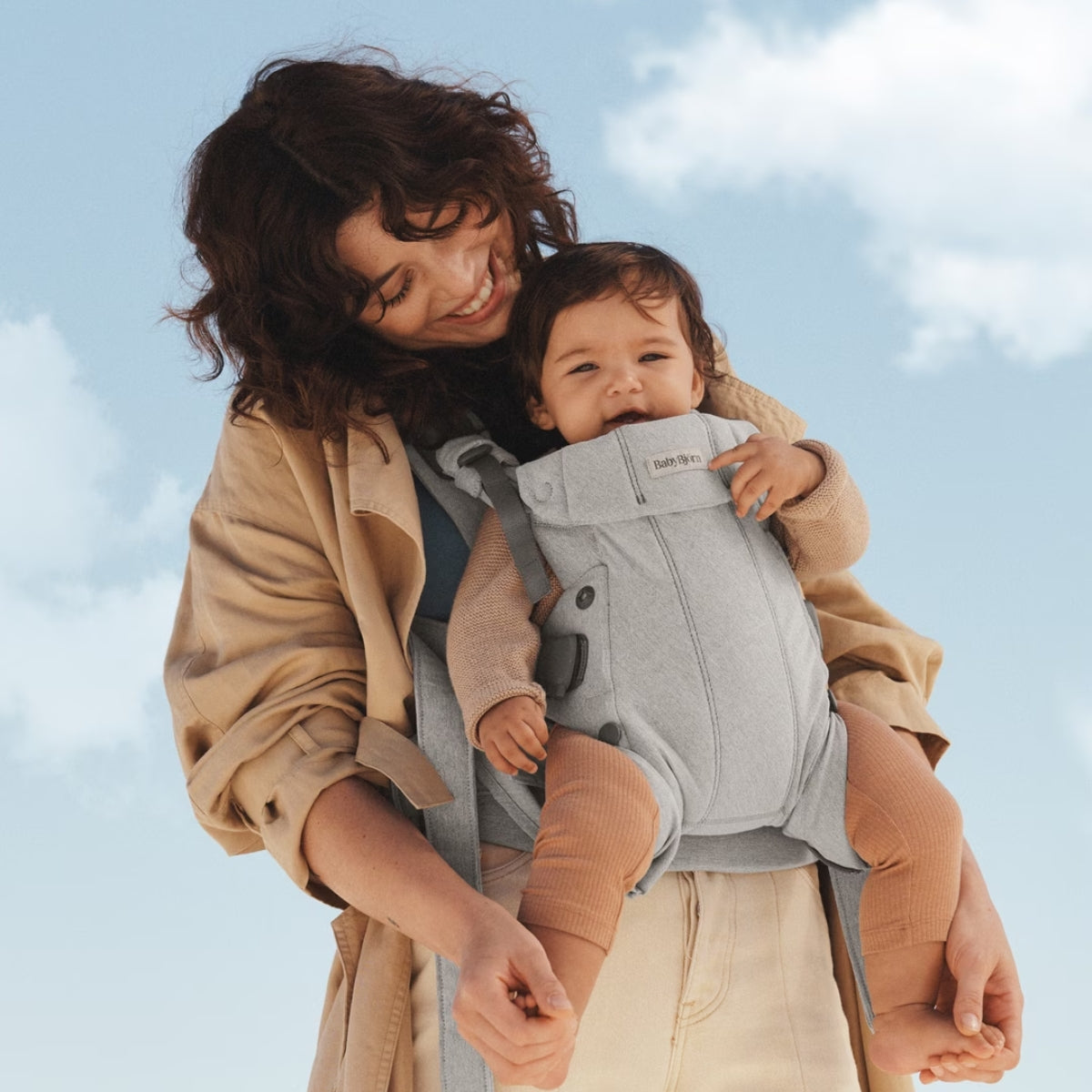Canguru BabyBjörn Harmony Woven Mélange Light gray