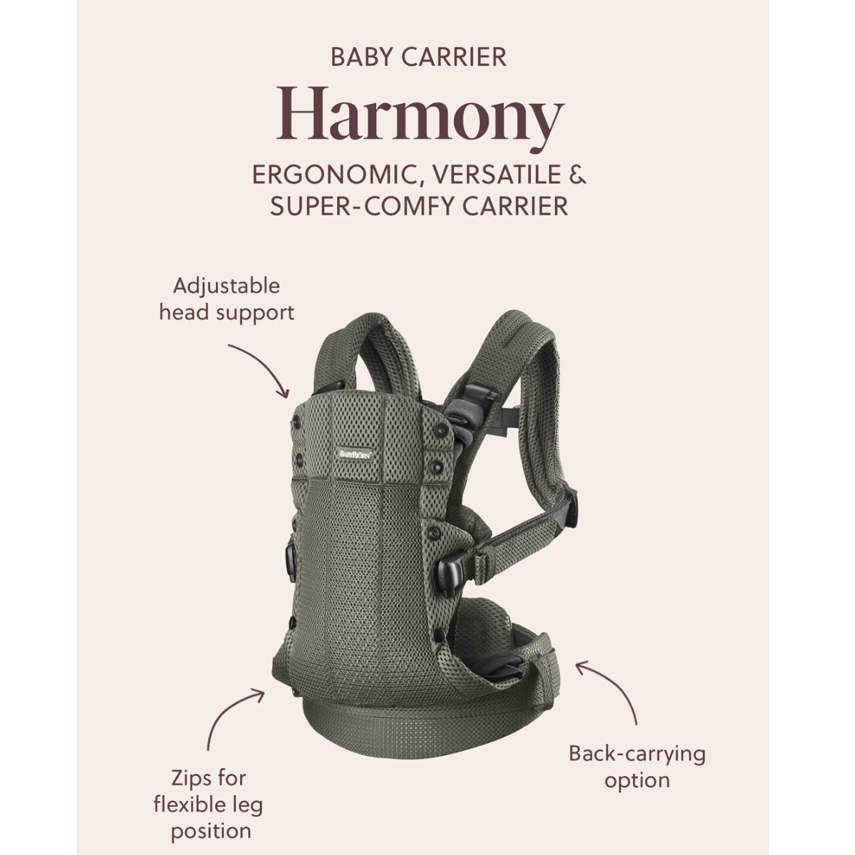Canguru BabyBjörn Harmony Woven Mélange Light gray