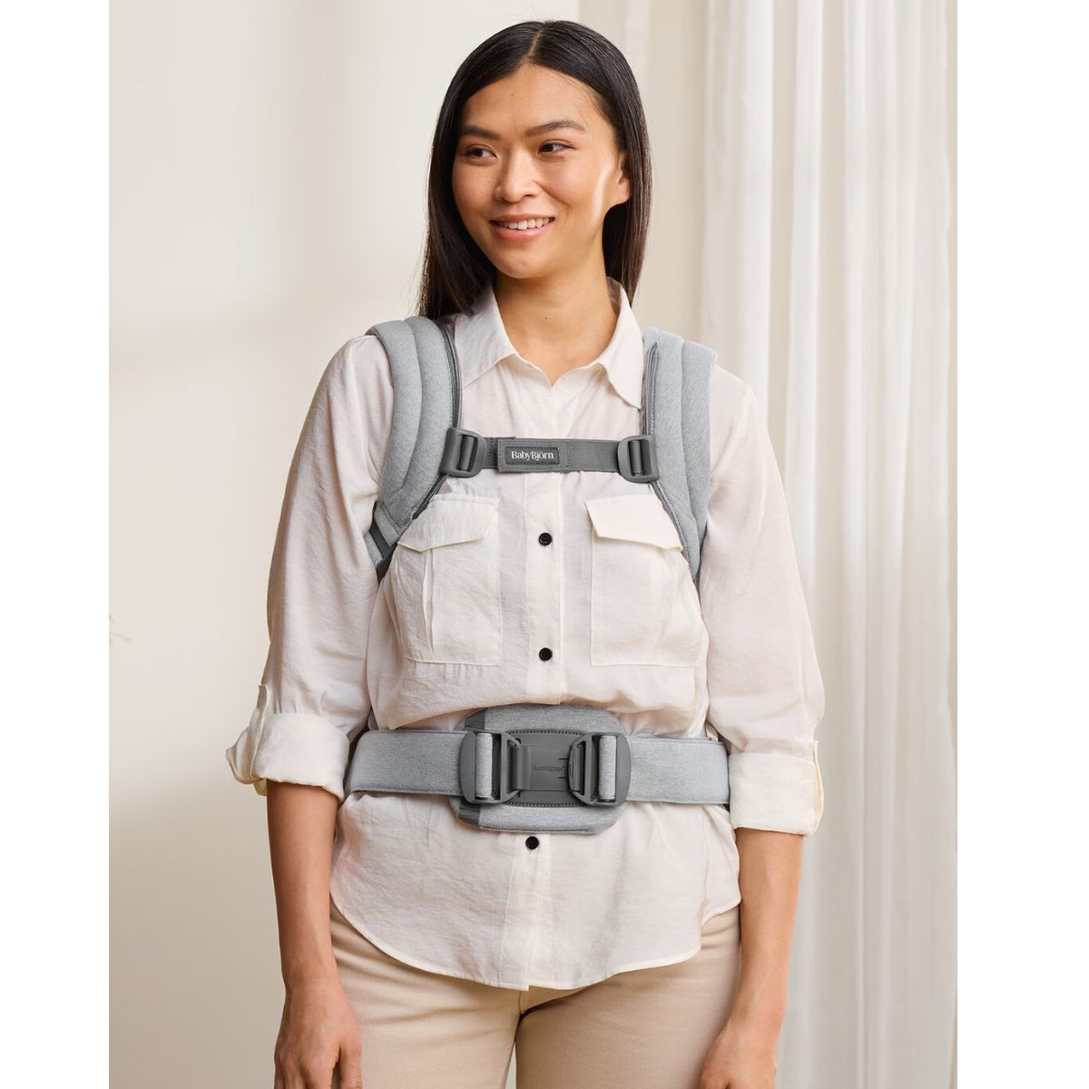 Canguru BabyBjörn Harmony Woven Mélange Light gray