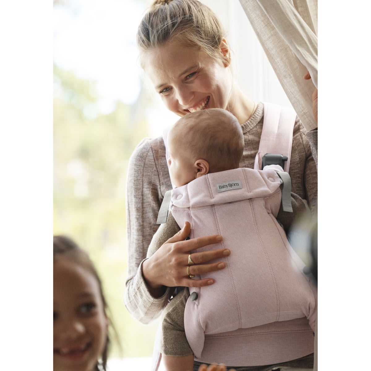 Canguru BabyBjörn Harmony Woven Mélange Light Pink