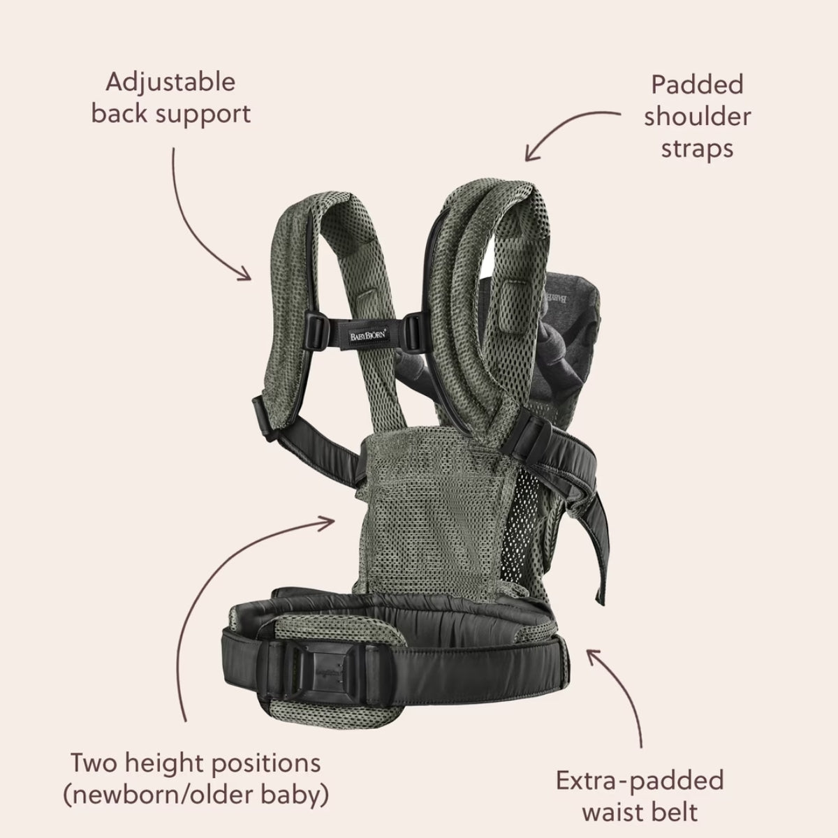 Canguru BabyBjörn Harmony Woven Mélange Light Pink