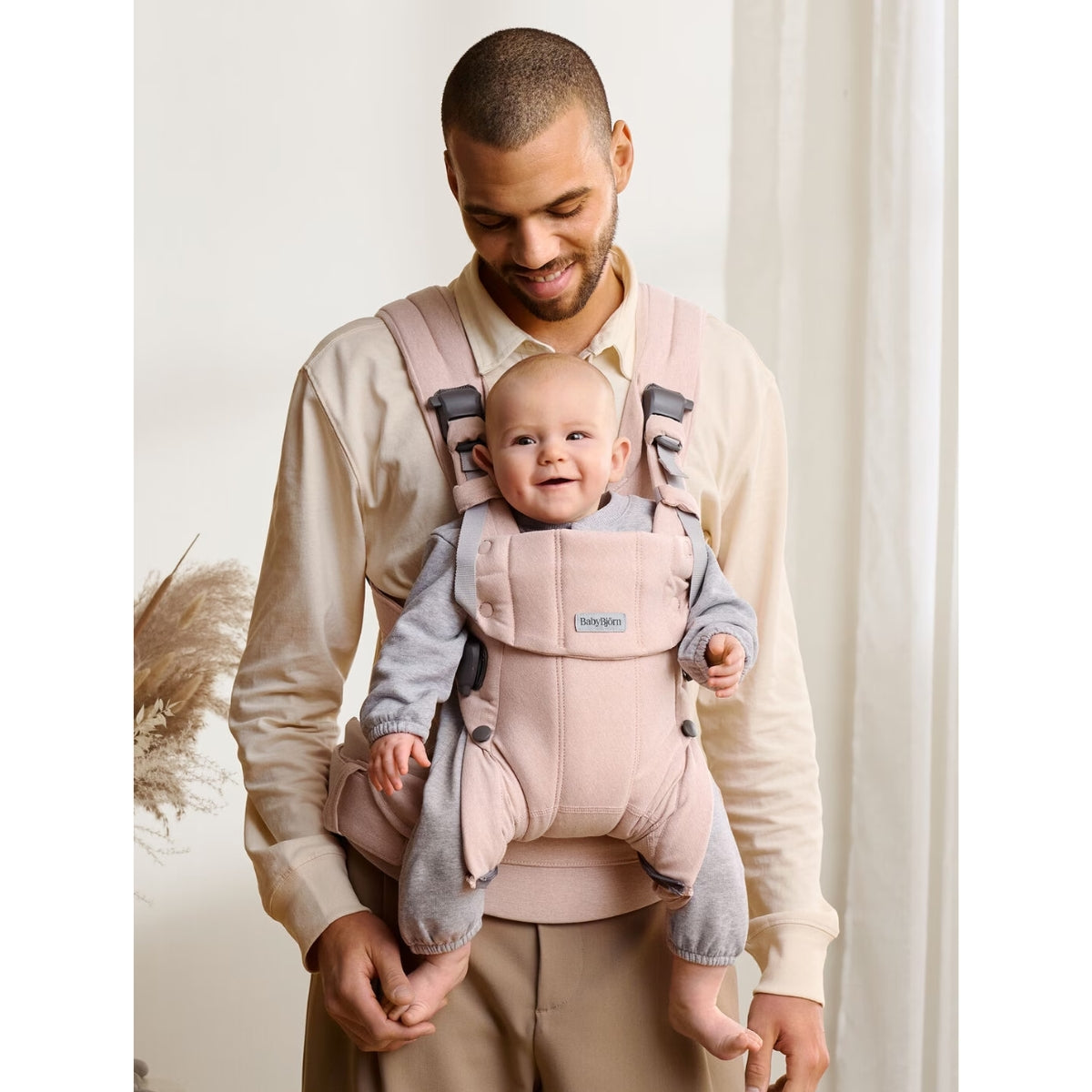 Canguru BabyBjörn Harmony Woven Mélange Light Pink