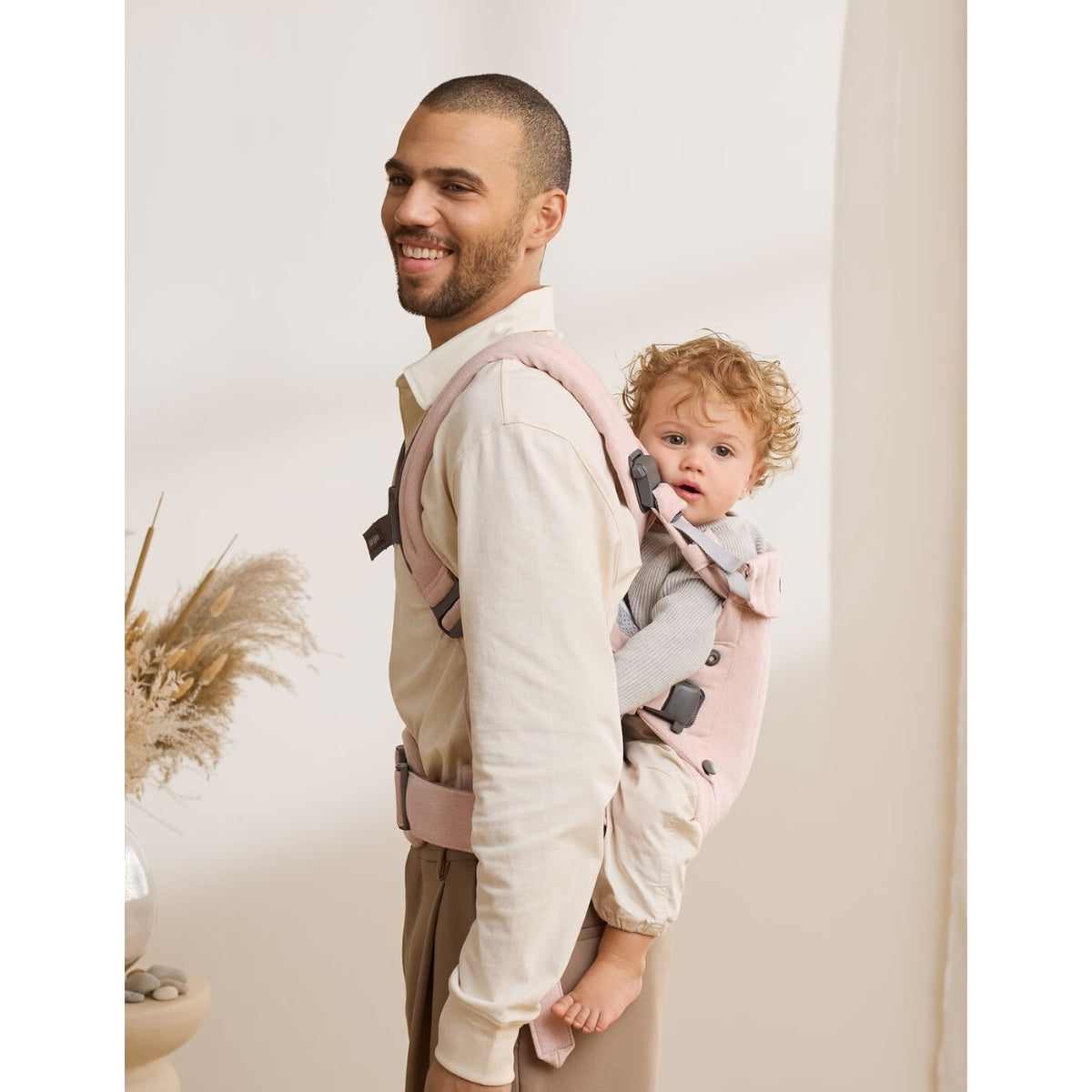 Canguru BabyBjörn Harmony Woven Mélange Light Pink