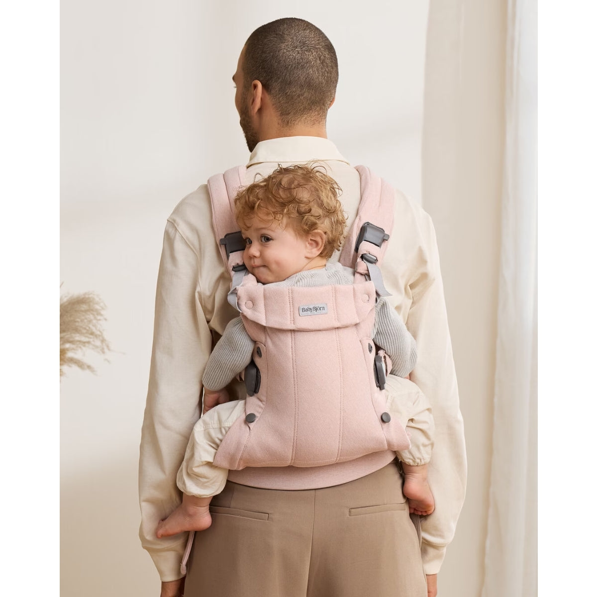 Canguru BabyBjörn Harmony Woven Mélange Light Pink