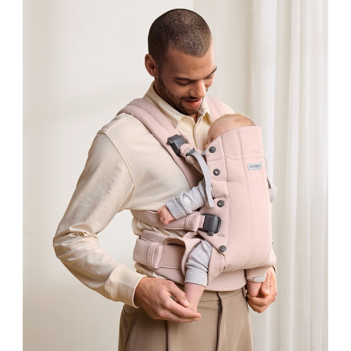 Canguru BabyBjörn Harmony Woven Mélange Light Pink