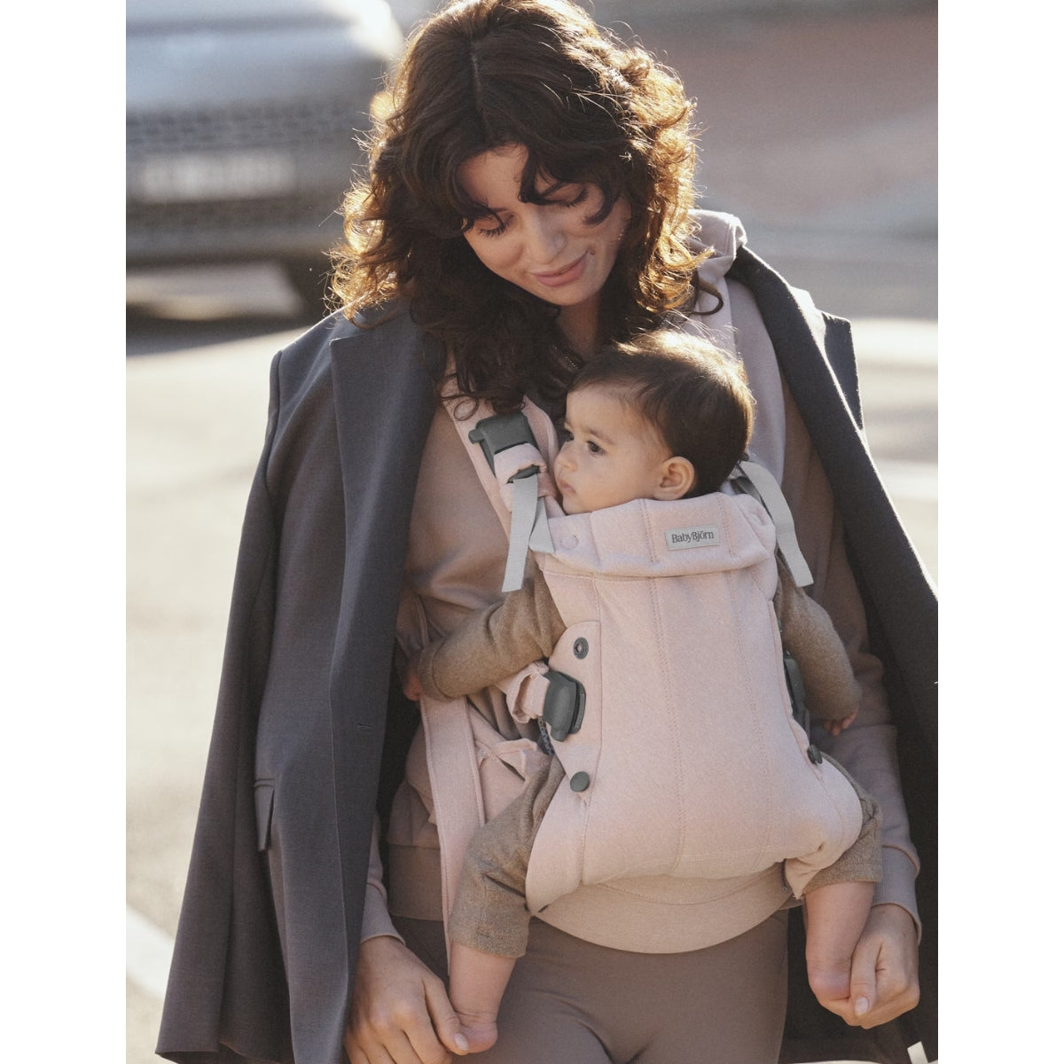 Canguru BabyBjörn Harmony Woven Mélange Light Pink