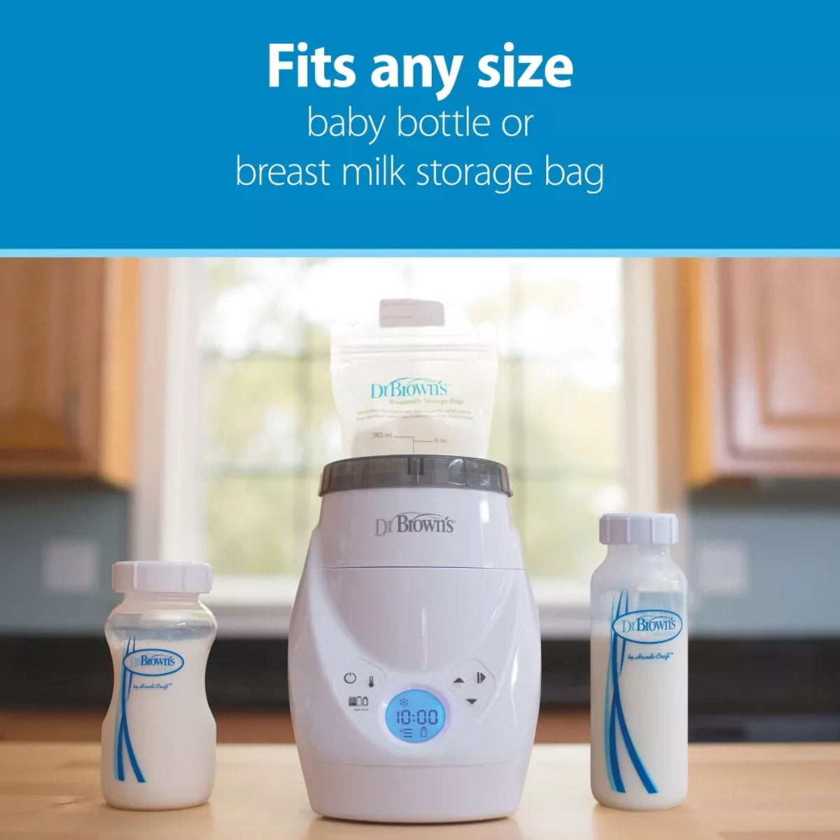 Aquecedor de mamadeiras e leite materno Dr. Brown's Natural Flow Milk Spa com aquecimento uniforme e consistente