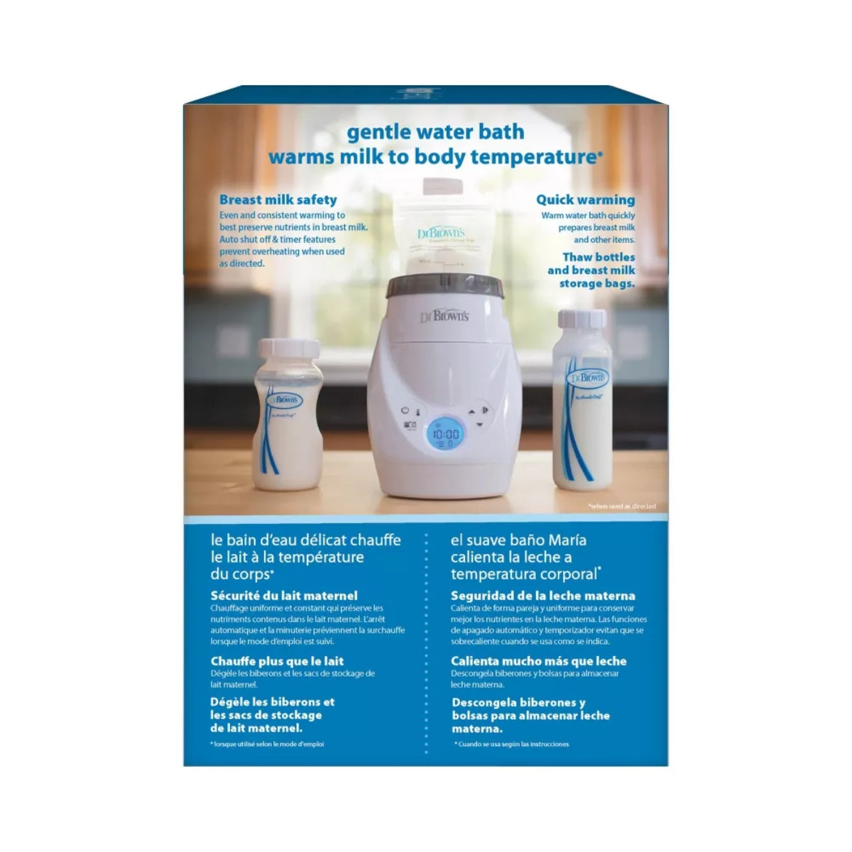 Aquecedor de mamadeiras e leite materno Dr. Brown's Natural Flow Milk Spa com aquecimento uniforme e consistente