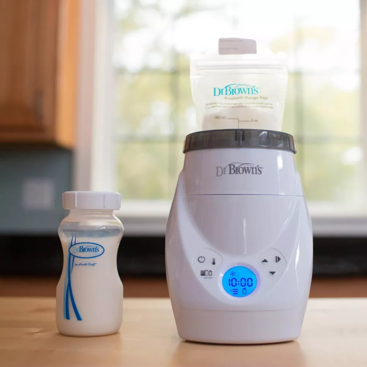 Aquecedor de mamadeiras e leite materno Dr. Brown's Natural Flow Milk Spa com aquecimento uniforme e consistente