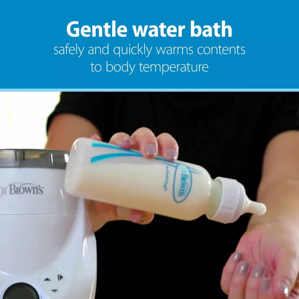Aquecedor de mamadeiras e leite materno Dr. Brown's Natural Flow Milk Spa com aquecimento uniforme e consistente