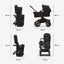 Bugaboo Donkey 5 Mono berço e assento para carrinho - Capota solar preta meia-noite, tecidos pretos meia-noite, chassi preto

