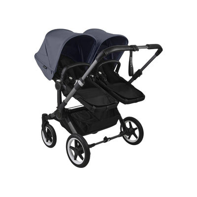 Carrinho de bebê duplo Bugaboo Donkey 5 - Stormy Blue Canopy/Midnight Black/Graphite Chassis
