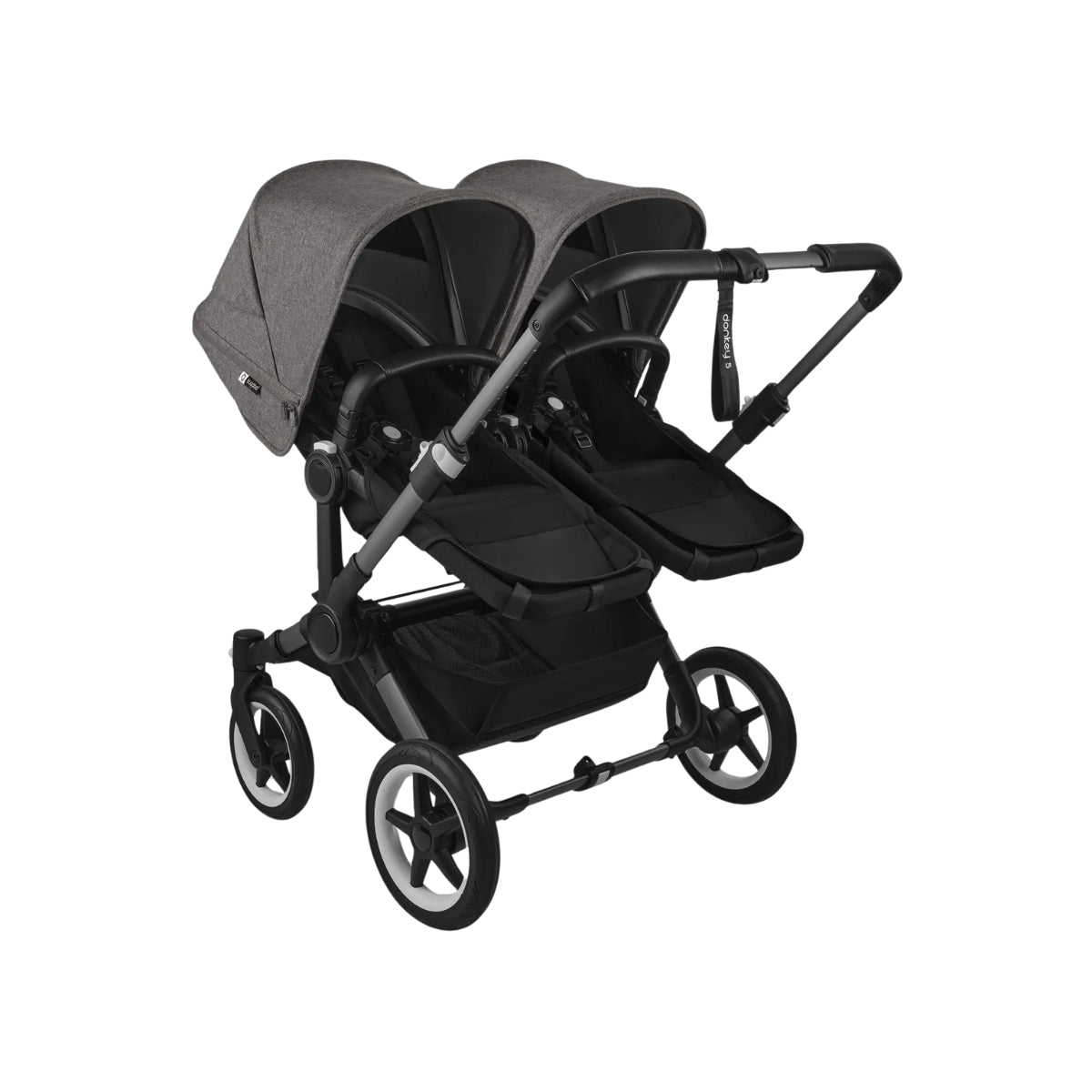 Carrinho de bebê duplo Bugaboo Donkey 5 - Grey Melange Canopy/Midnight Black/Graphite Chassis


