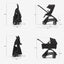 Carrinho de bebê 2 em 1 Bugaboo Dragonfly - Midnight Black/Frame Black