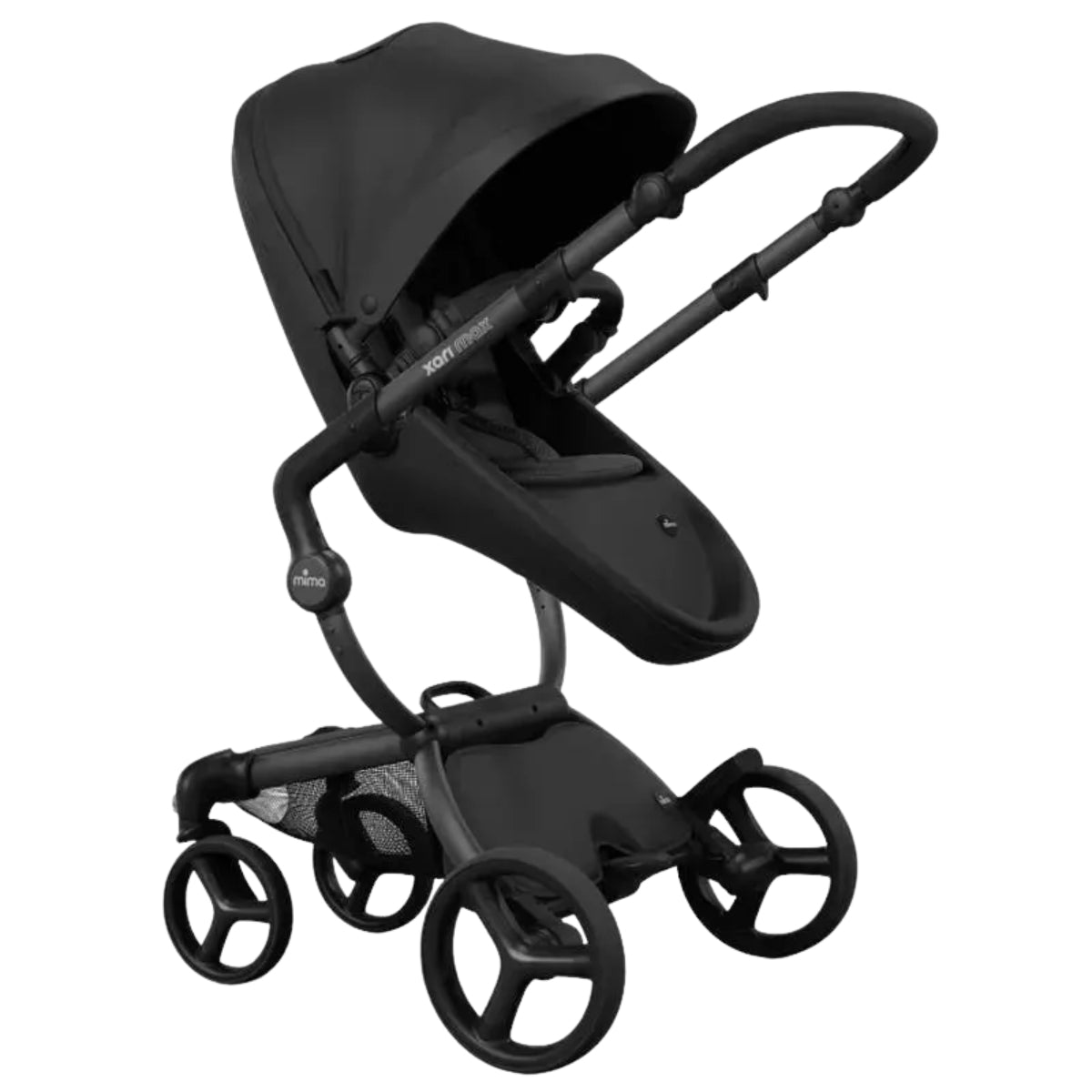 Carrinho de Bebê Mima Xari Max Preto Com Estrutura e Assento Preto