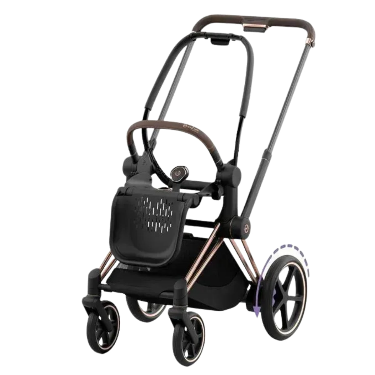 Estrutura do carrinho Cybex E-Priam 2 - ouro rosa/marrom