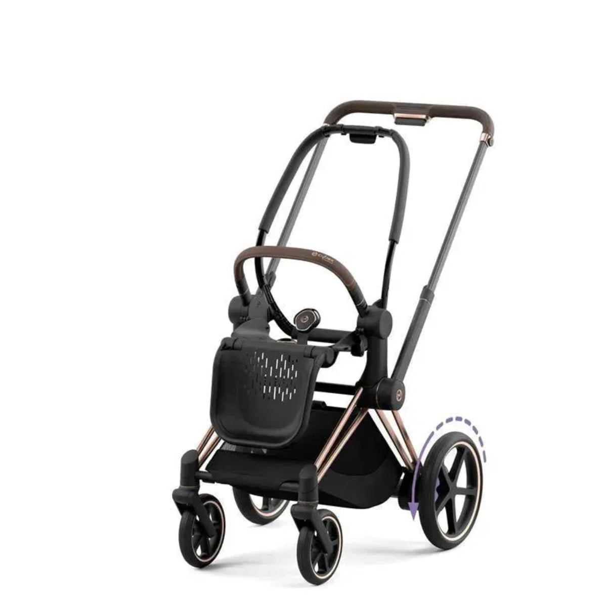 Estrutura do carrinho Cybex E-Priam 2 - ouro rosa/marrom