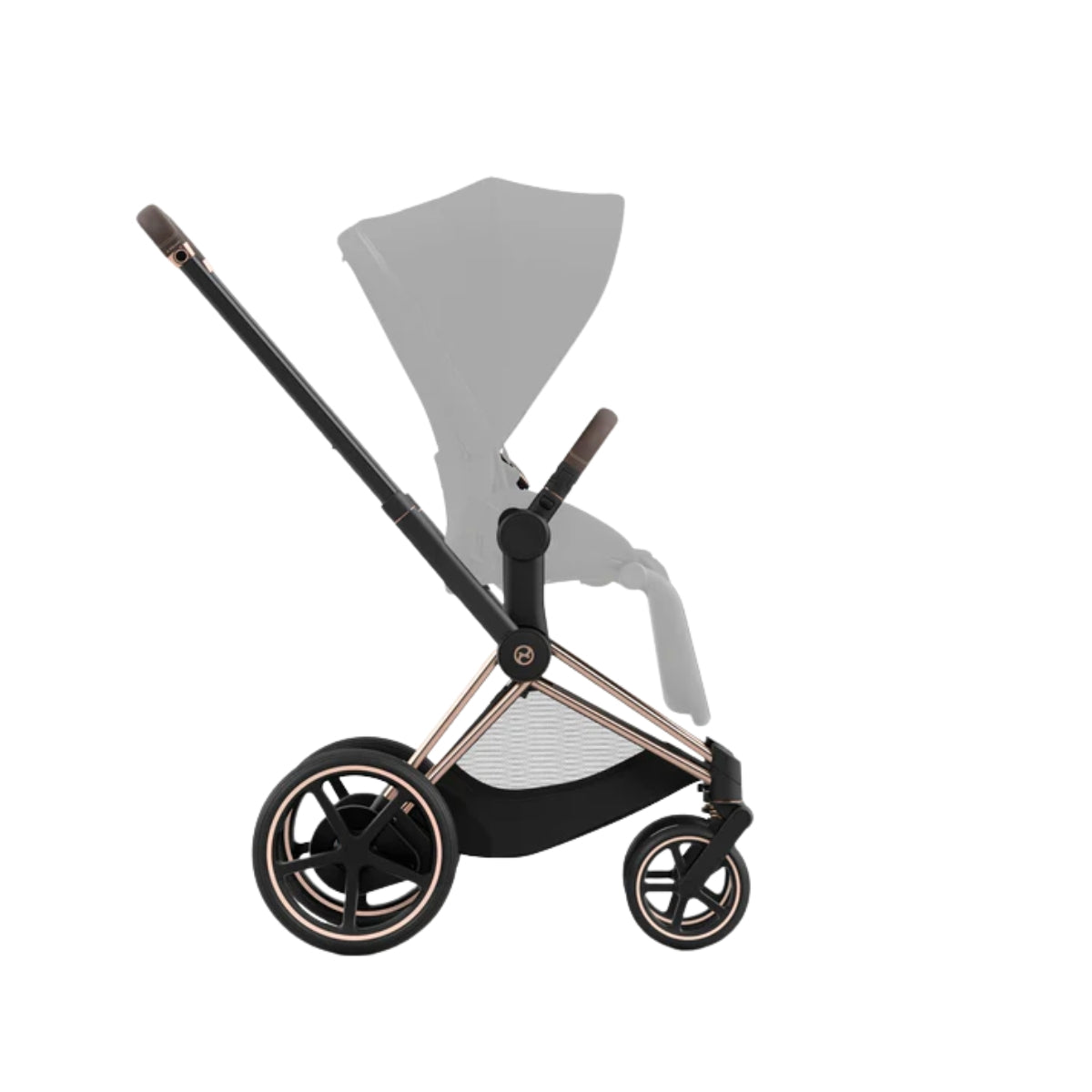 Estrutura do carrinho Cybex E-Priam 2 - ouro rosa/marrom