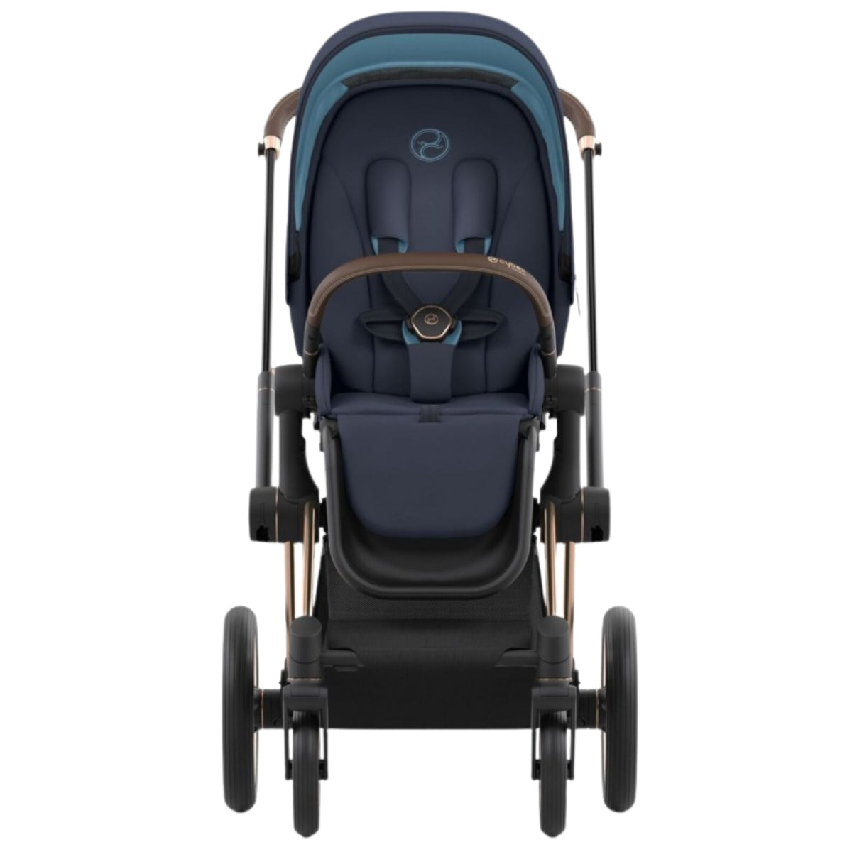 Carrinho de bebê Cybex Priam 4 Complete Rose Gold Nautical Blue