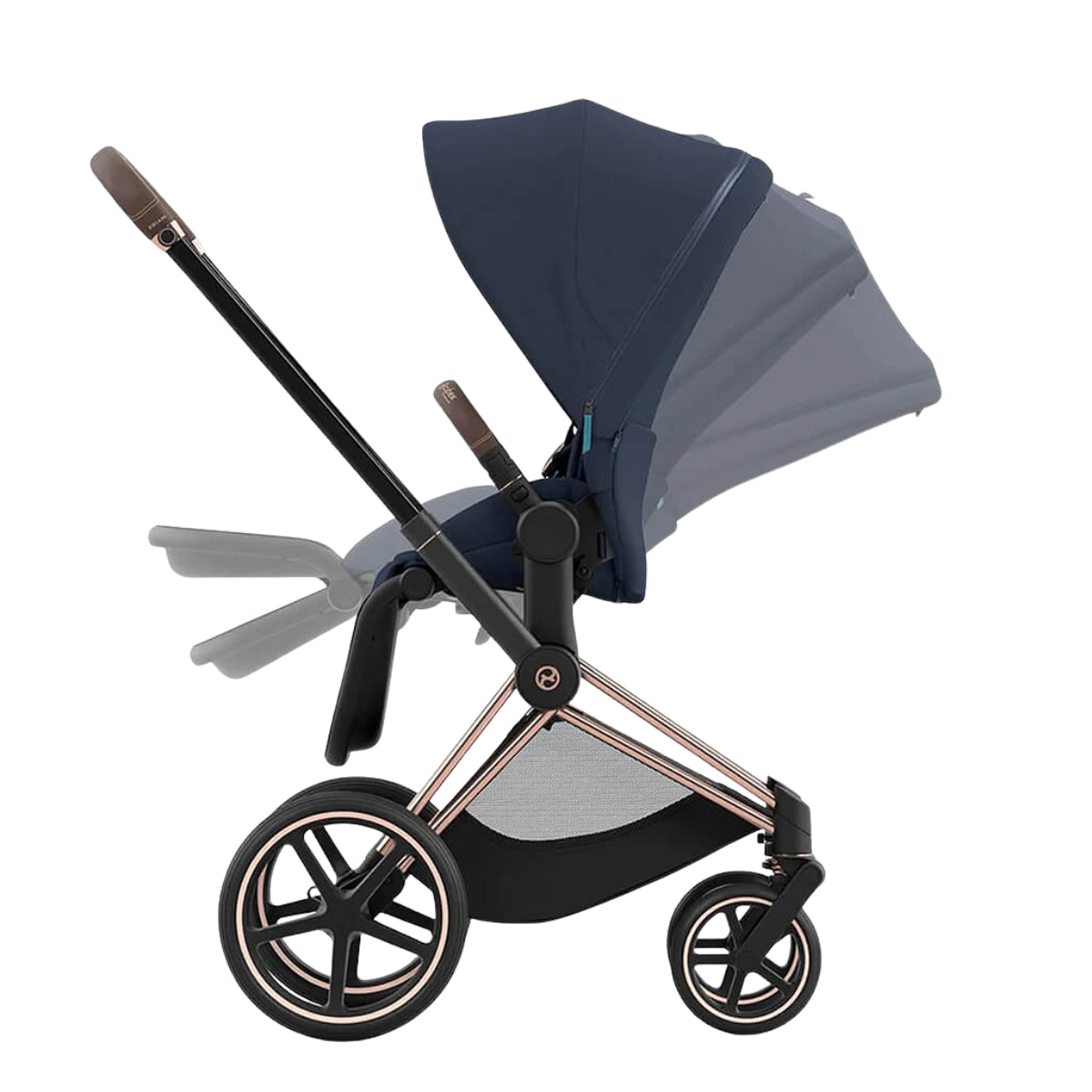 Carrinho de bebê Cybex Priam 4 Complete Rose Gold Nautical Blue