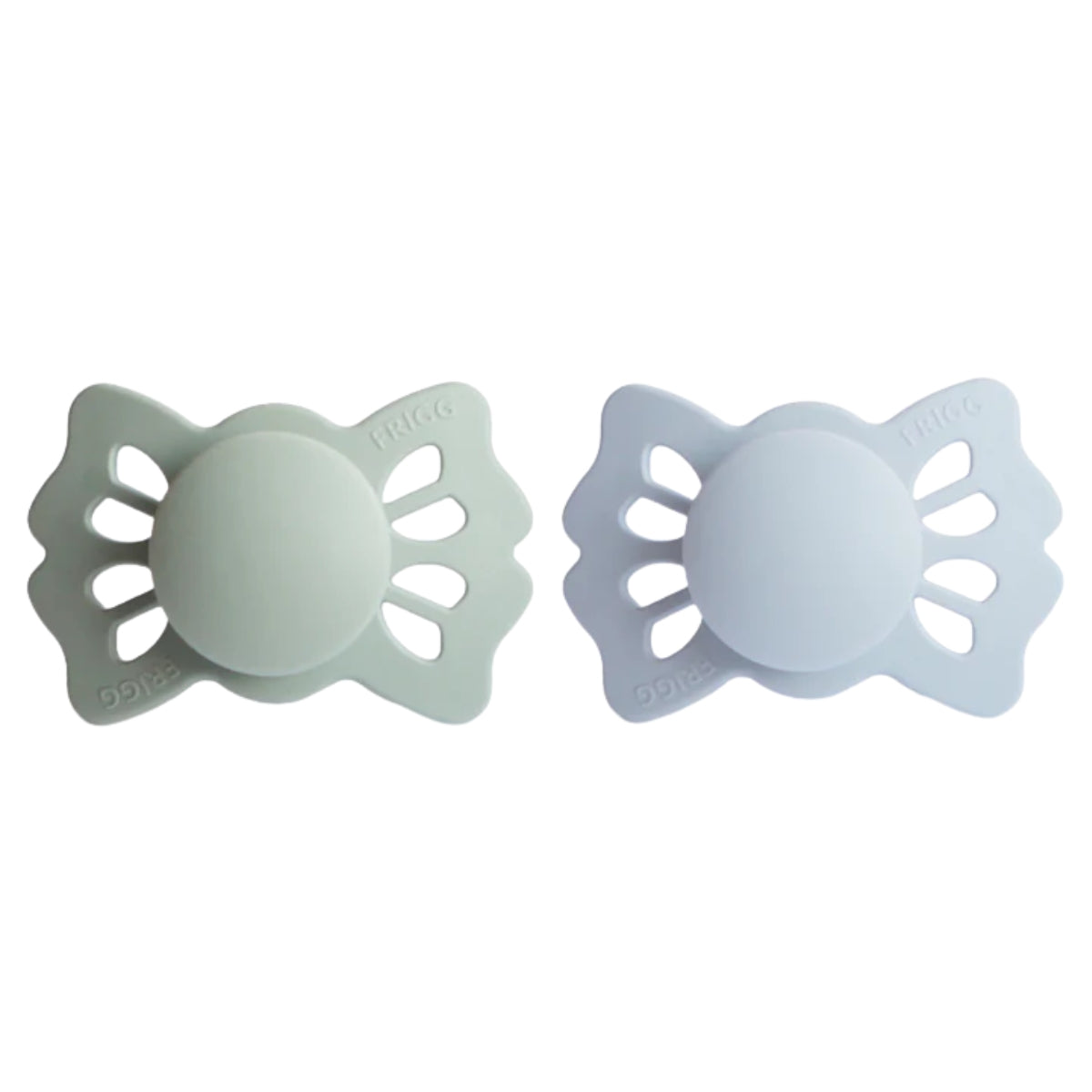 Kit de Chupetas Simétricas Lucky Mushie 0-6M Sage e Powder Blue